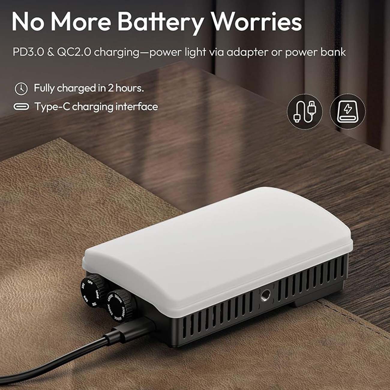 نمای کاربردی نور ثابت ال ای دی قابل حمل اولانزی Ulanzi PL25 25W Mini Bi-Color LED Video Light