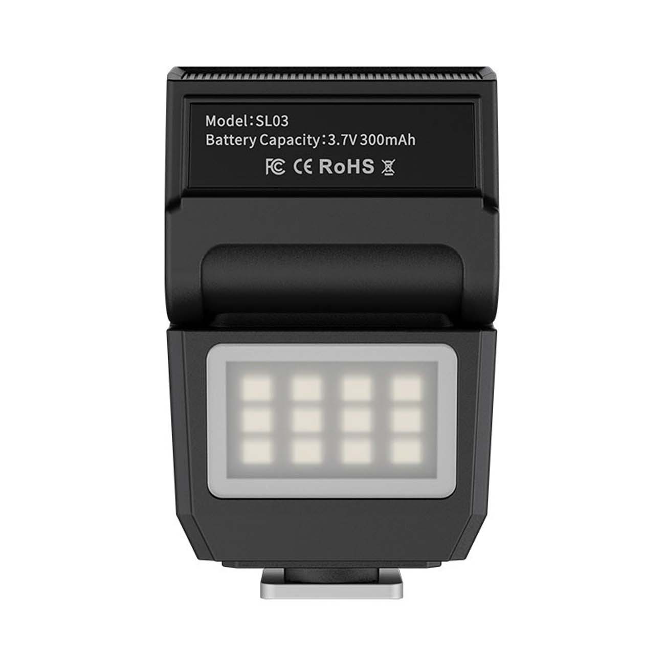 نمای روبه رو فلاش و نور رودوربینی اولانزی Ulanzi SL03 Spark Lite Camera Flash