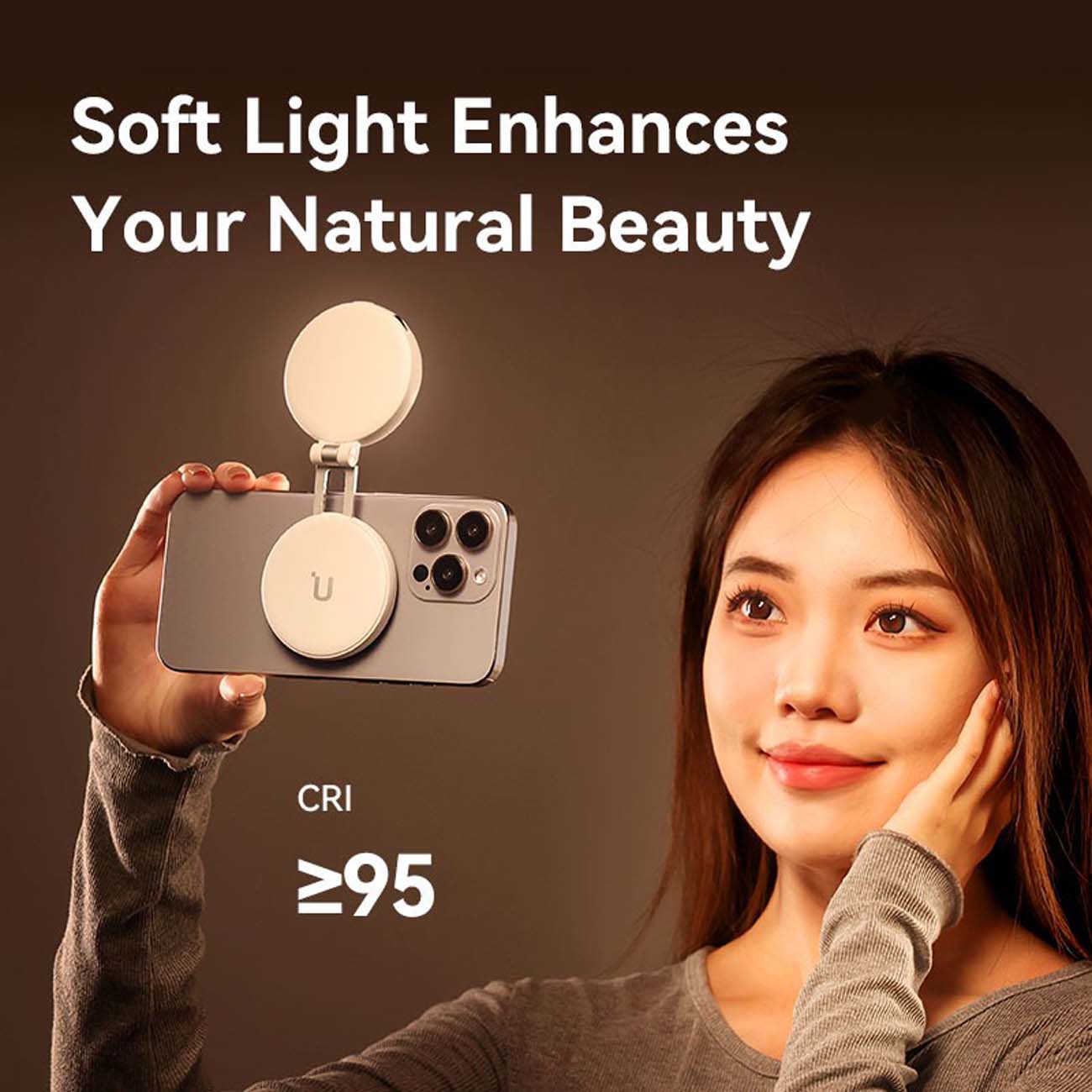 نمای کاربردی رینگ لایت اولانزی Ulanzi LM19 MagSafe LED Selfie Ring Light