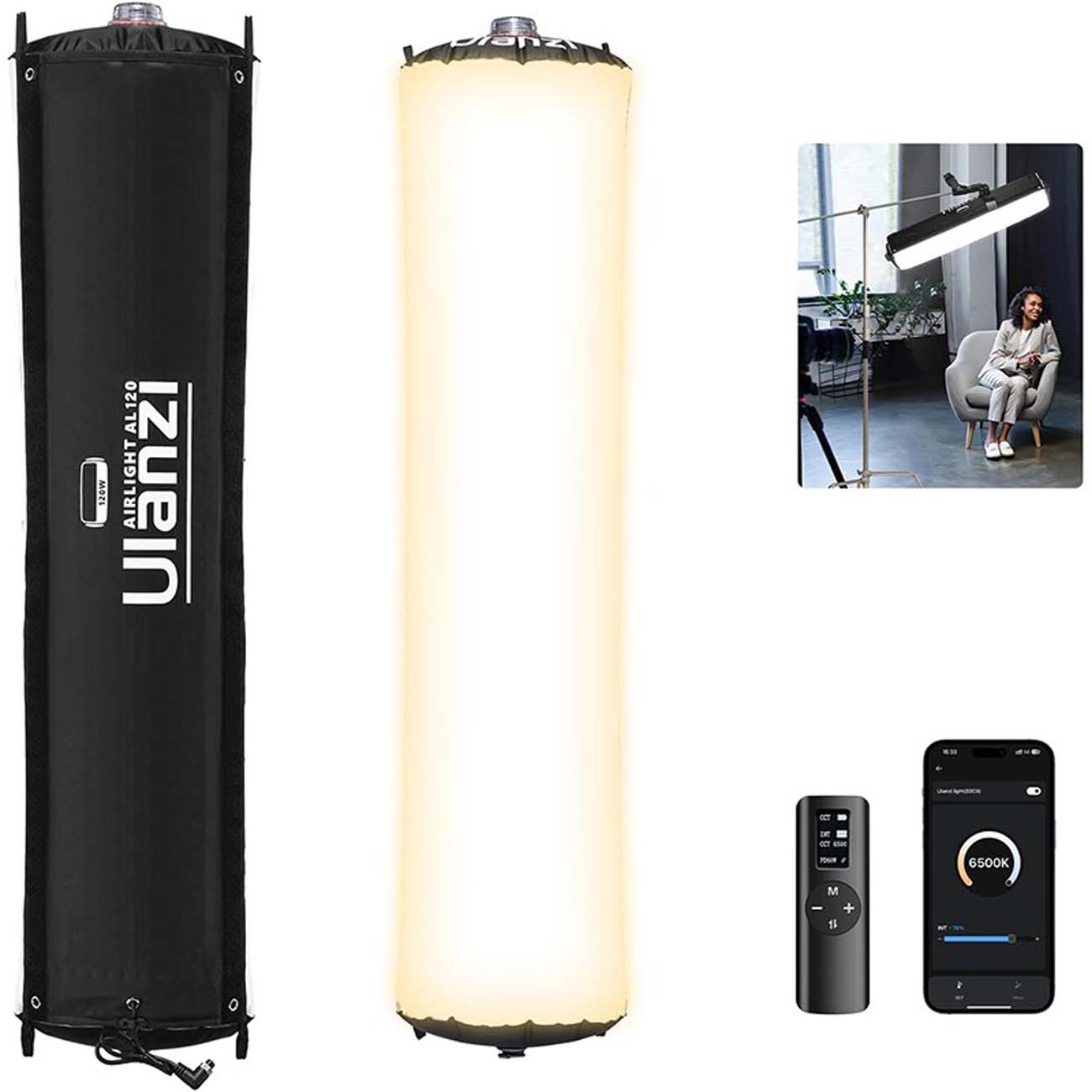 نمای کلی نور باتومی اولانزی Ulanzi AL20 120W Inflatable Bi-Color LED Air Tube Light