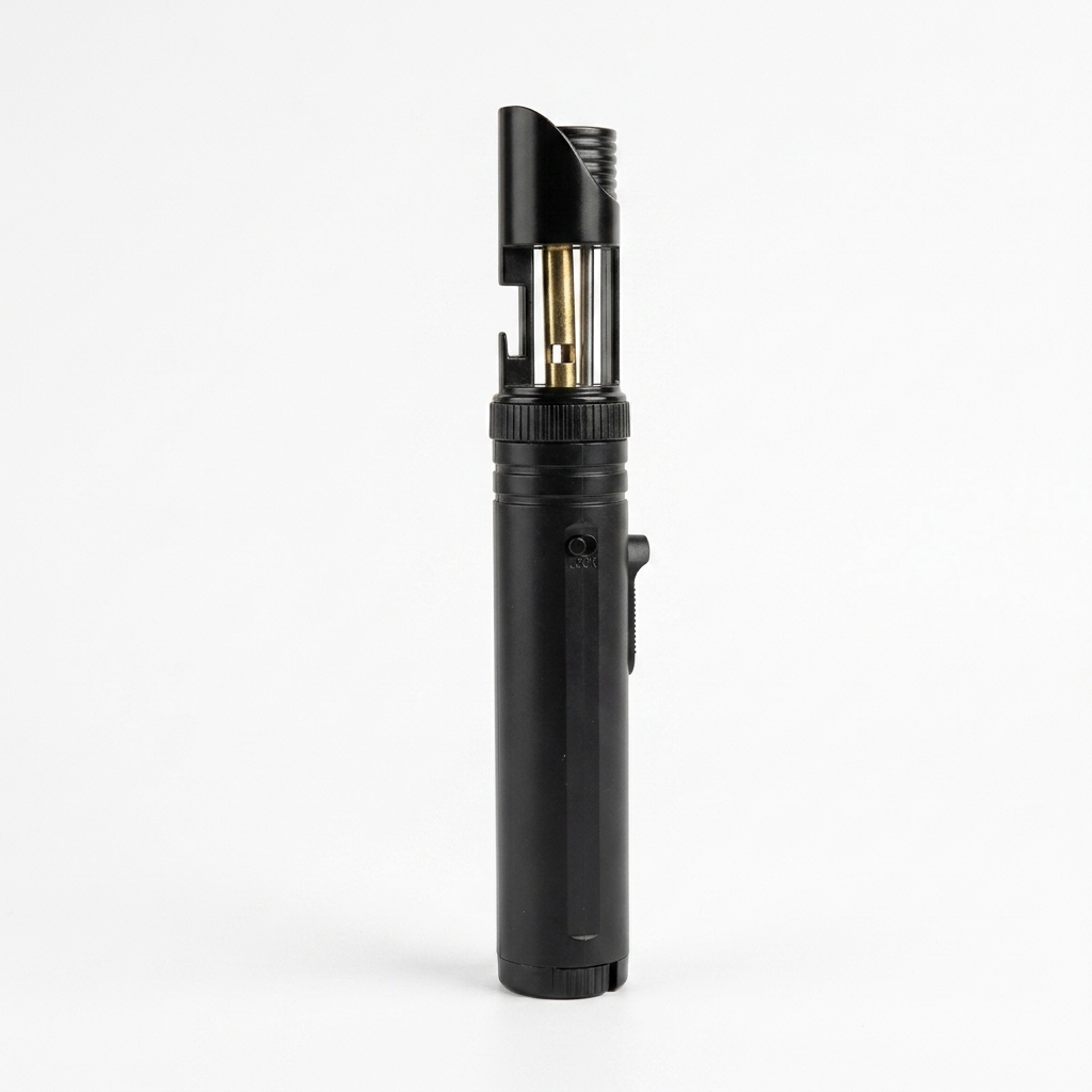 نمای ایستاده فندک اتمی توربو Turbo Telescopic Jet Torch Lighter with LED