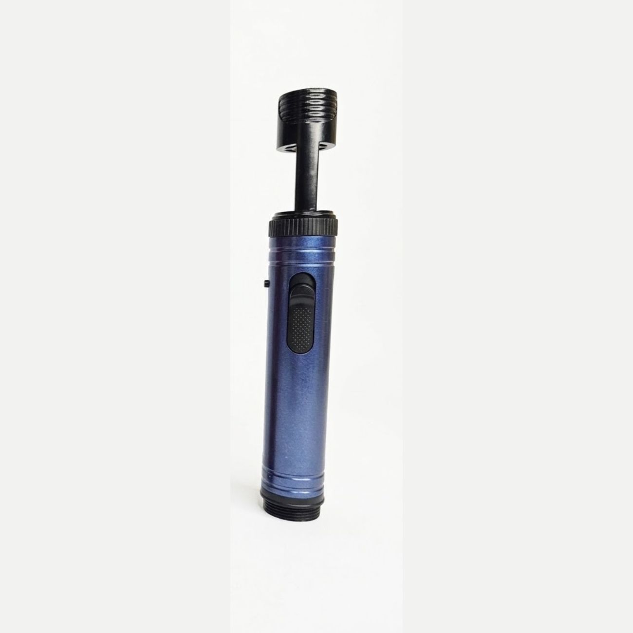 نمای رنگ آبی فندک اتمی توربو Turbo Telescopic Jet Torch Lighter with LED