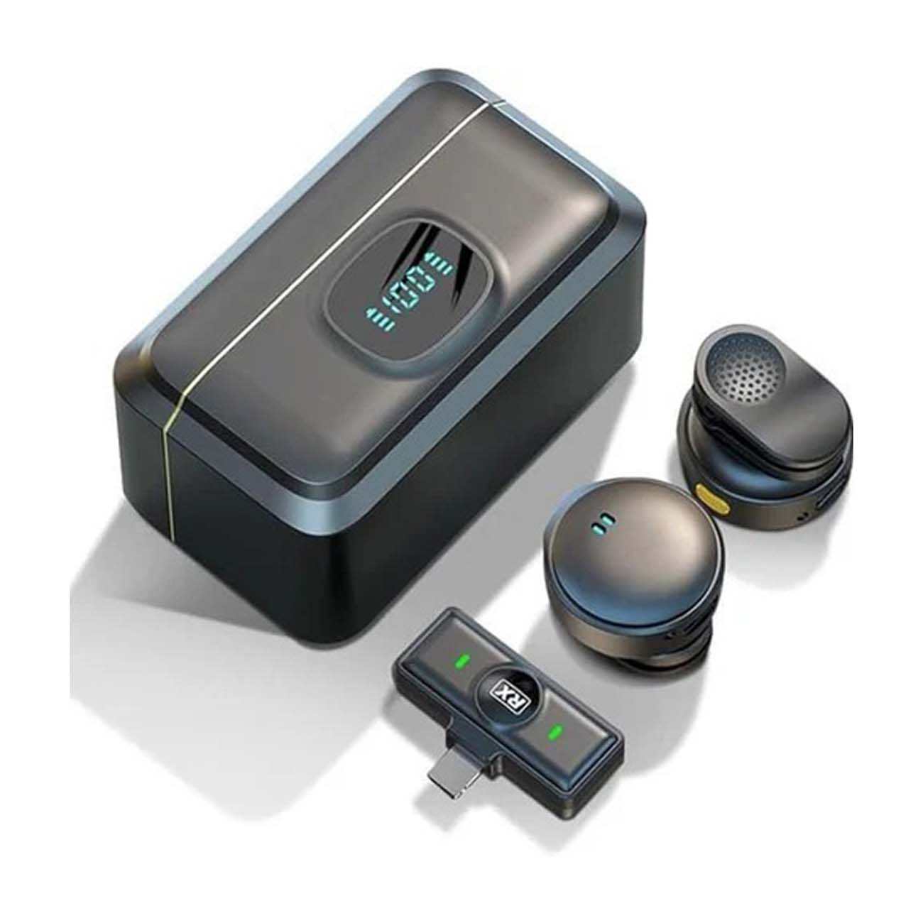نمای کلی میکروفون بی‌سیم یقه‌ای SH8 Dual Wireless Microphone