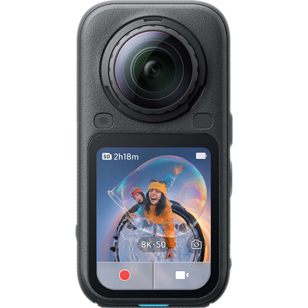 نمای روبه رو دوربین 360 اینستا مشکی Insta360 X6 360° 8K Camera Standard Bundle