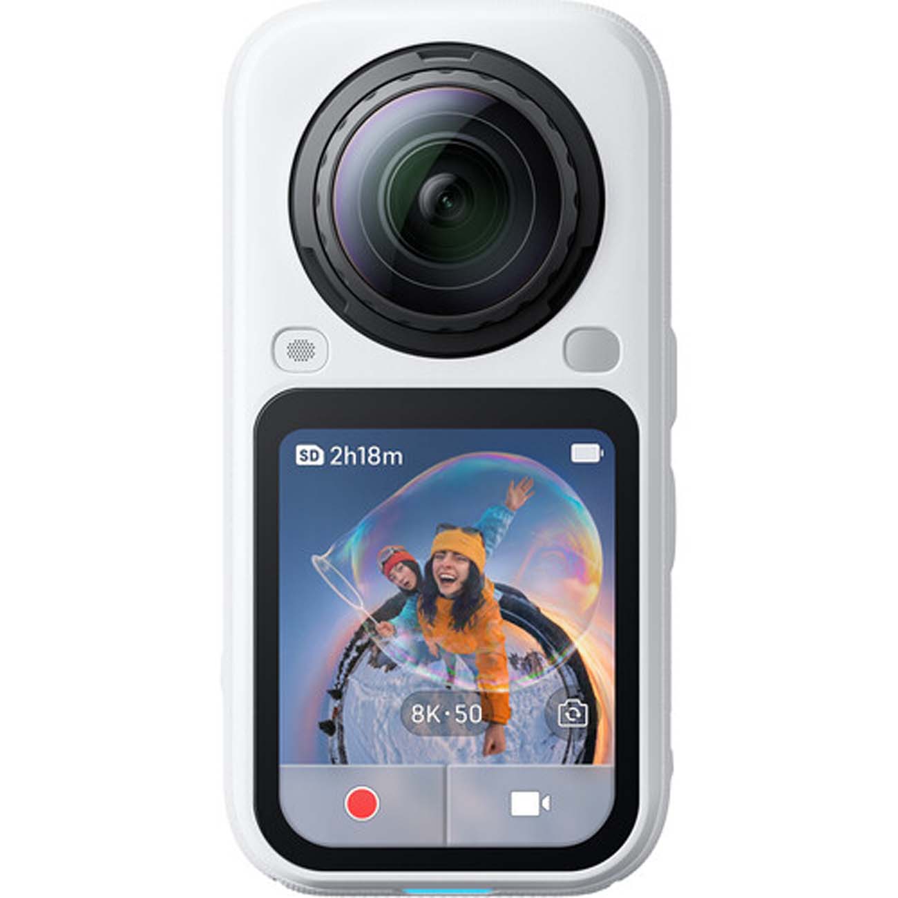 نمای روبه رو دوربین 360 اینستا سفید Insta360 X6 360° 8K Camera Standard Bundle