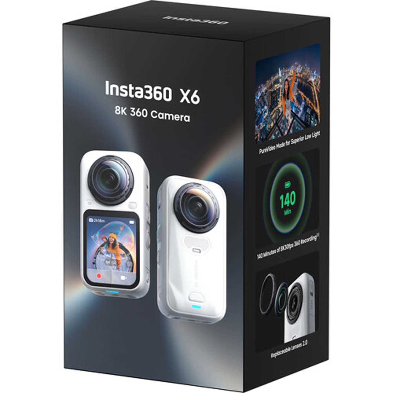 نمای جعبه دوربین اکشن اینستا سفید Insta360 X6 360° 8K Camera Essentials Bundle