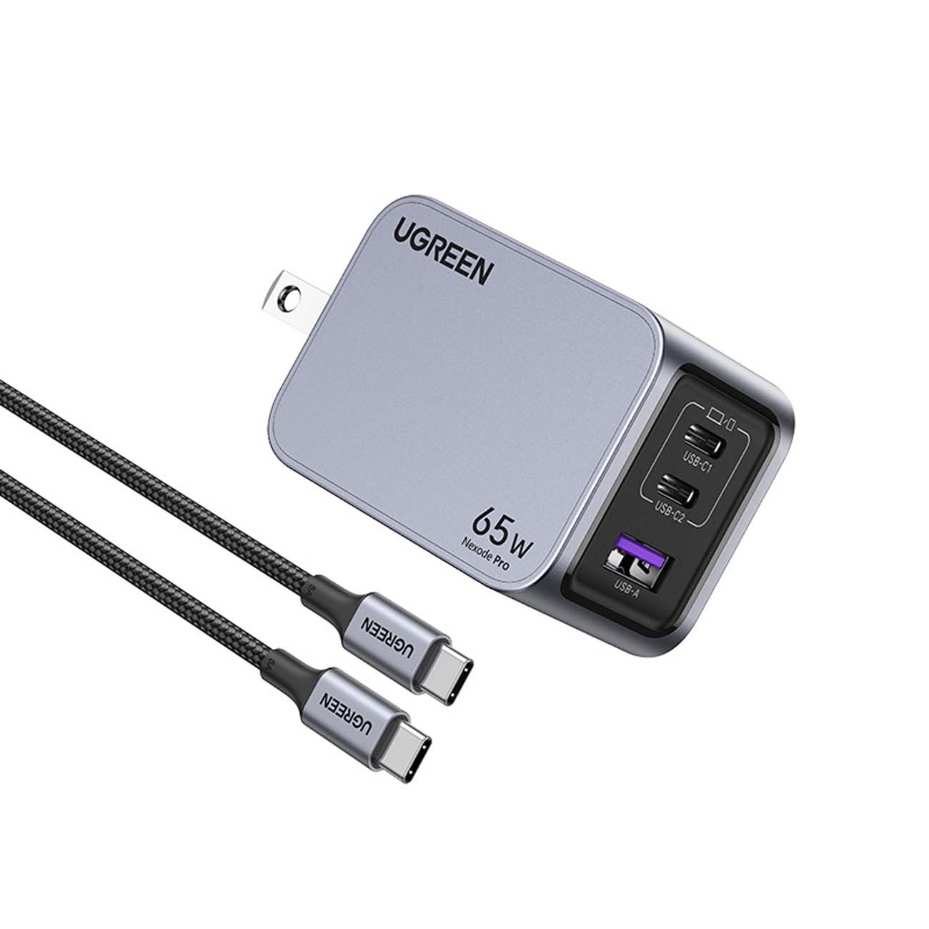 شارژر دیواری یوگرین UGREEN Nexode Pro 65W X755 3-Port USB-C GaN Charger