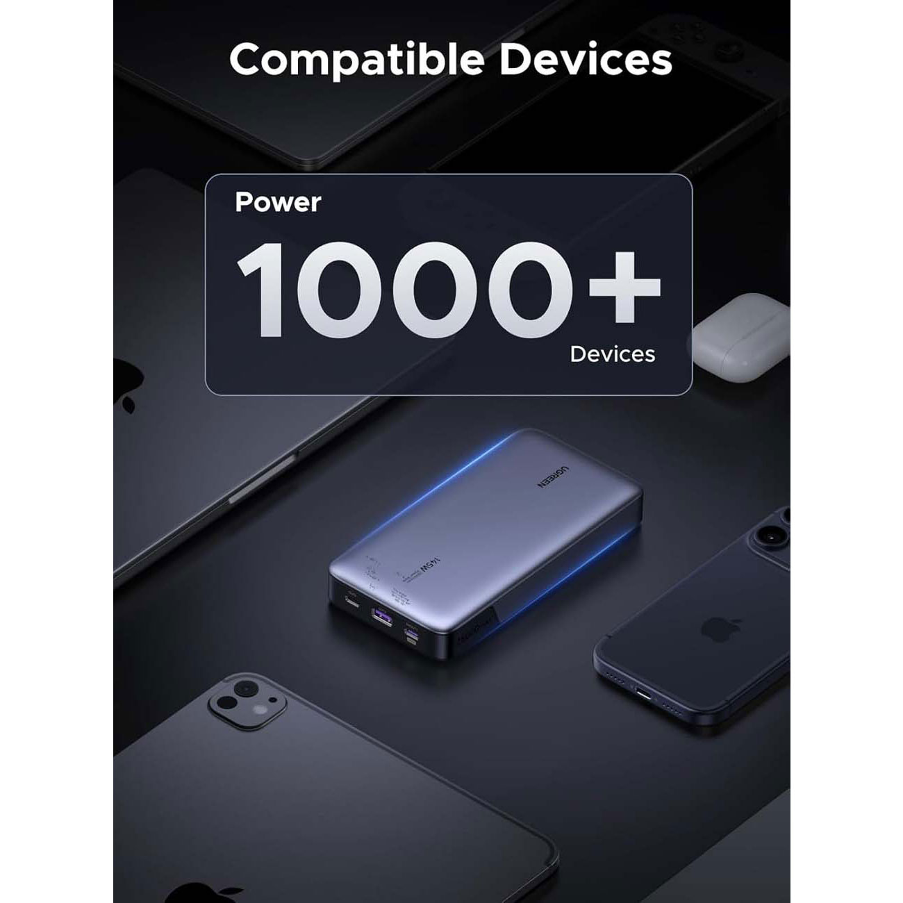 نمای کاربردی پاوربانک قابل حمل یوگرین UGREEN Nexode PB205 25000mAh 145W Power Bank