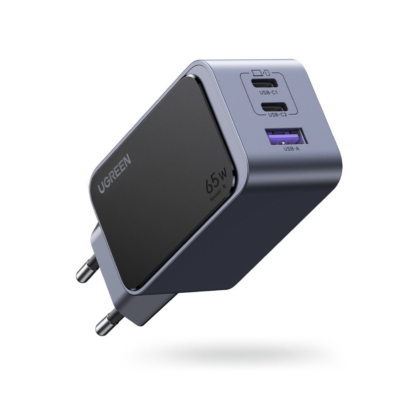 نما از پورت ها شارژر دیواری یوگرین UGREEN Nexode S X553–65W GaN 3-Port Charger