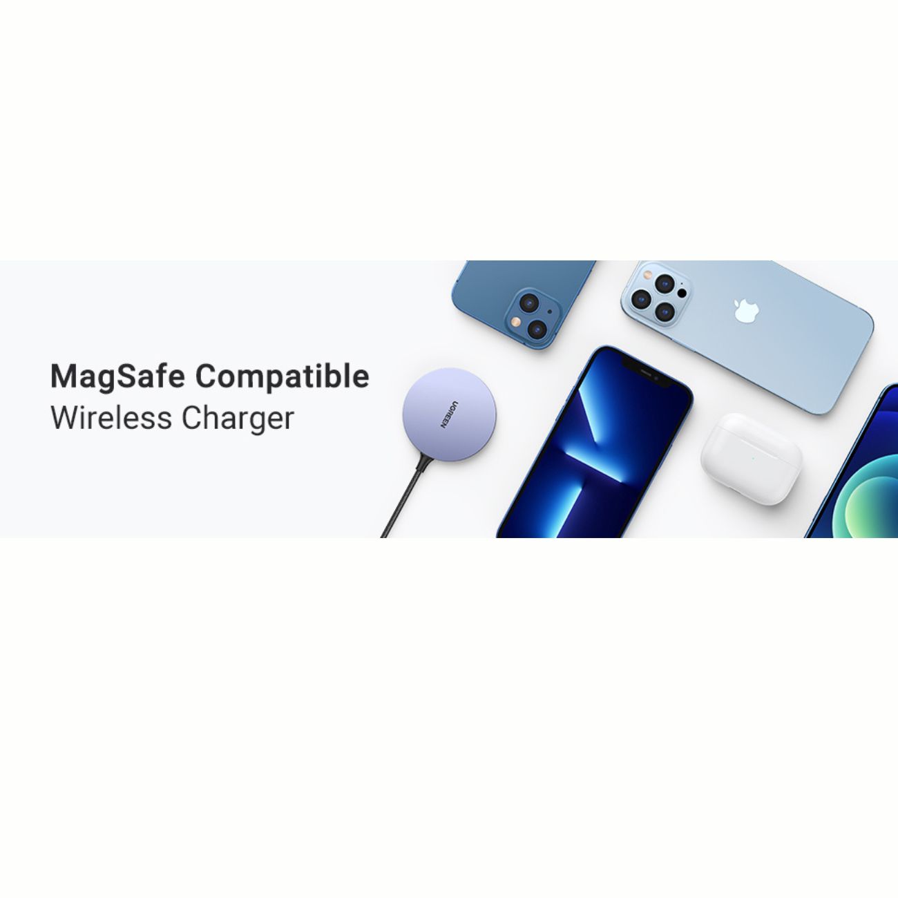 نما از دستگاه های شارژر وایرلس مغناطیسی یوگرین UGREEN CD245 15W Magnetic Wireless Charger