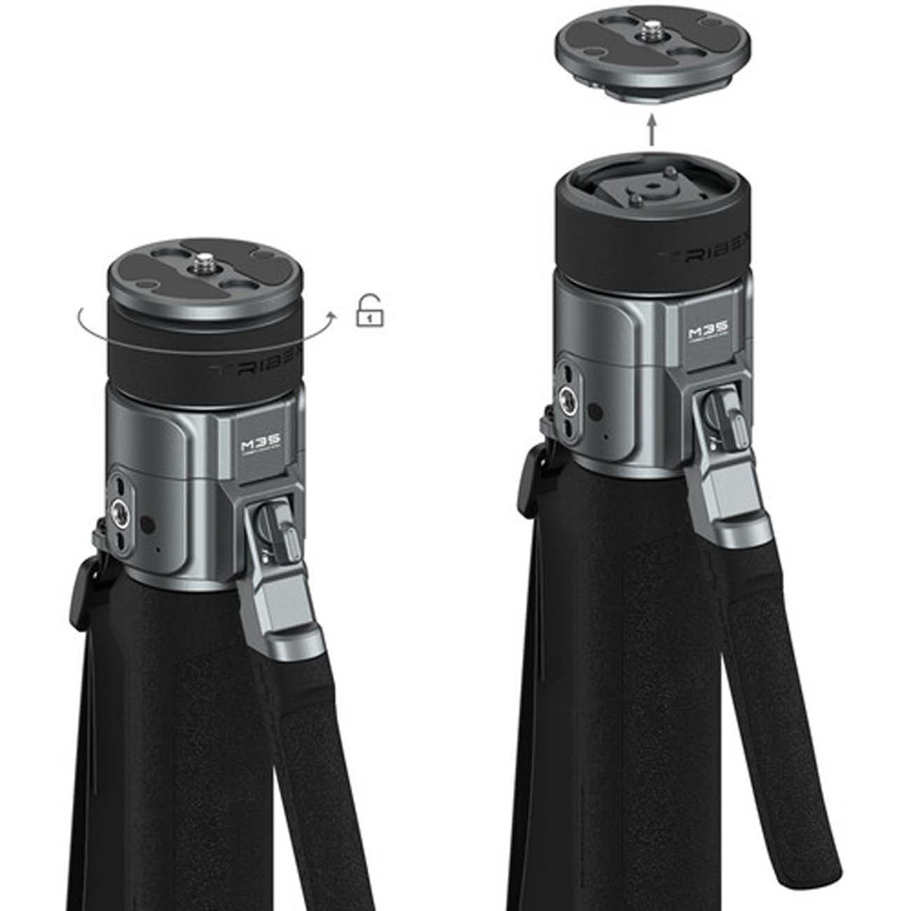 نمای نزدیک تک پایه اسمال ریگ SmallRig 6285 x Potato Jet TRIBEX PRO X-Clutch Hydraulic Monopod