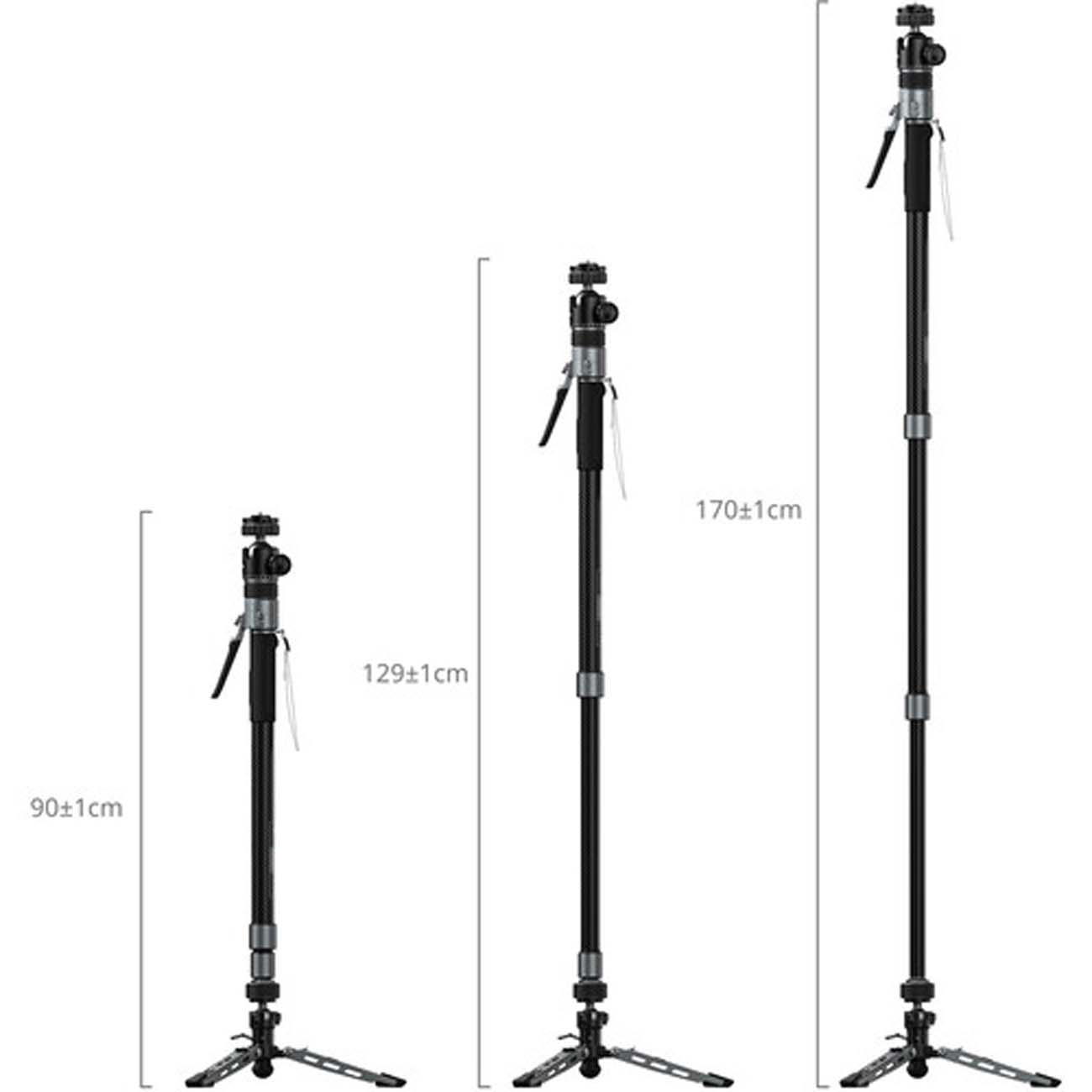 نمای ارتفاع تک پایه اسمال ریگ SmallRig 6285 x Potato Jet TRIBEX PRO X-Clutch Hydraulic Monopod