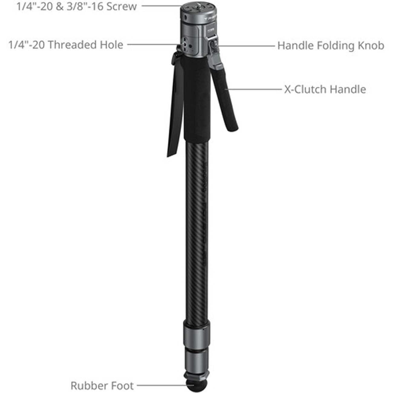 نمای توضیحات مونوپاد اسمال ریگ SmallRig 6284 TRIBEX PRO X-Clutch Hydraulic Monopod Basic Version