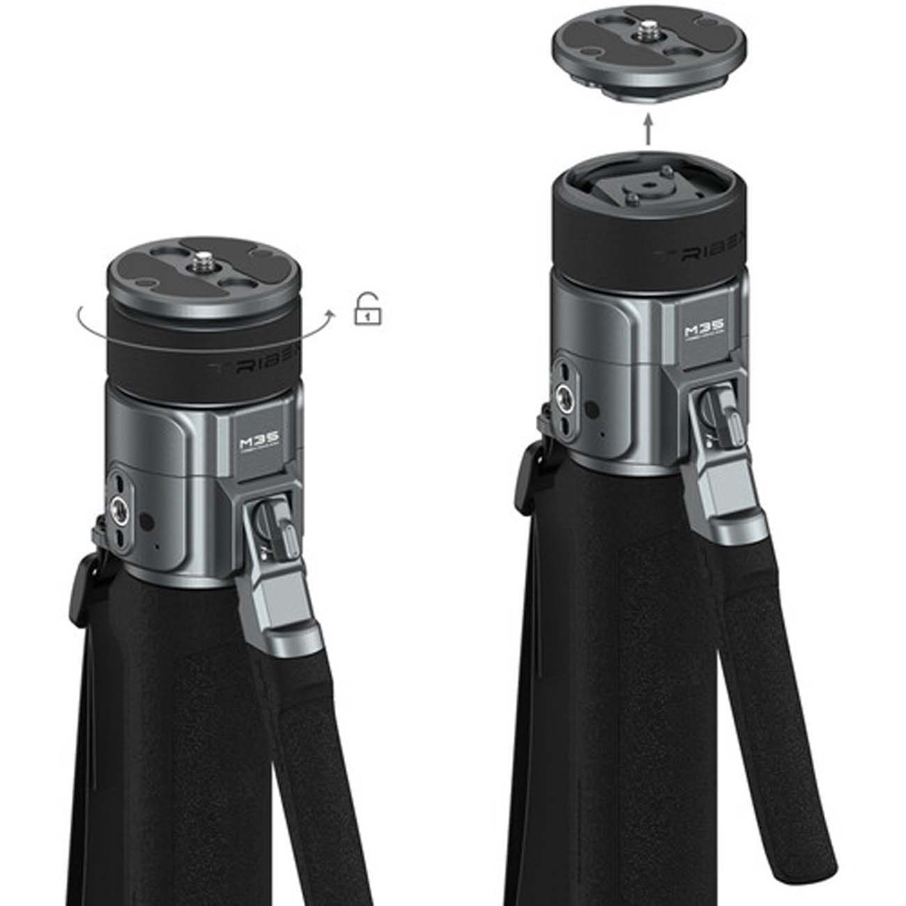 نمای نزدیک تک پایه اسمال ریگ SmallRig 6283 x Potato Jet TRIBEX PRO X-Clutch Hydraulic Monopod Standa