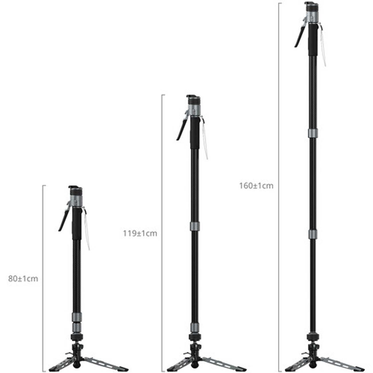 نمای ارتفاع تک پایه اسمال ریگ SmallRig 6283 x Potato Jet TRIBEX PRO X-Clutch Hydraulic Monopod Stand