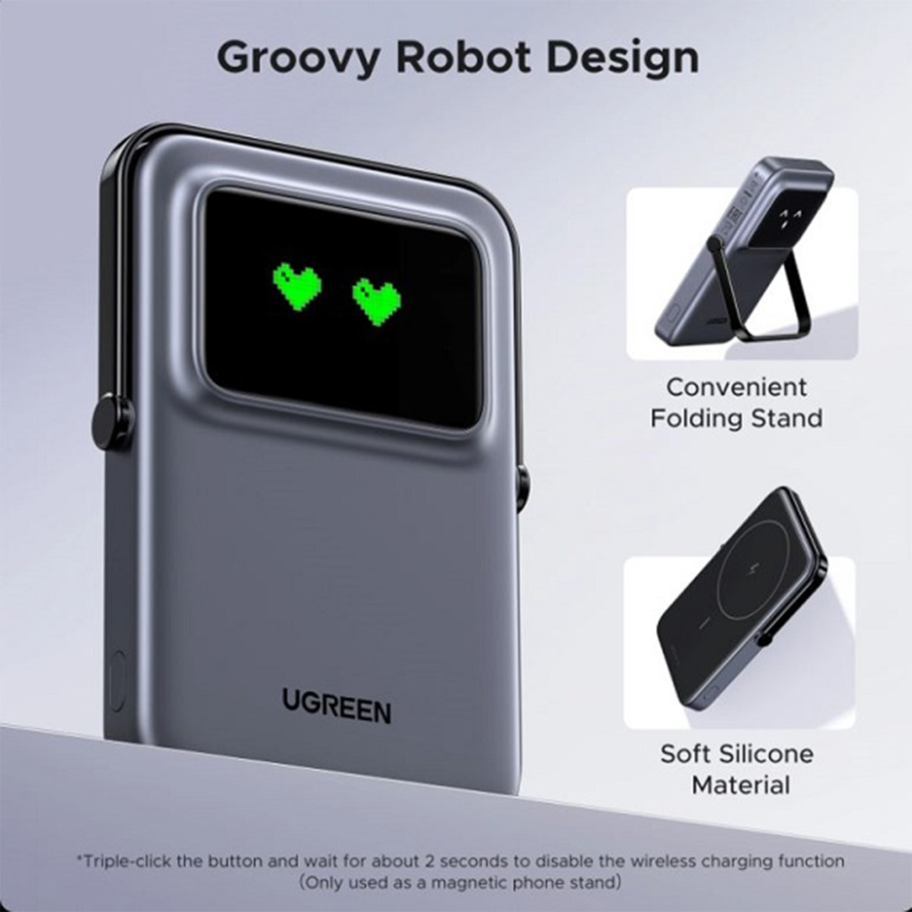 استند پاوربانک یوگرین UGREEN PB571 Uno 5000mAh 20W MagSafe Power Bank