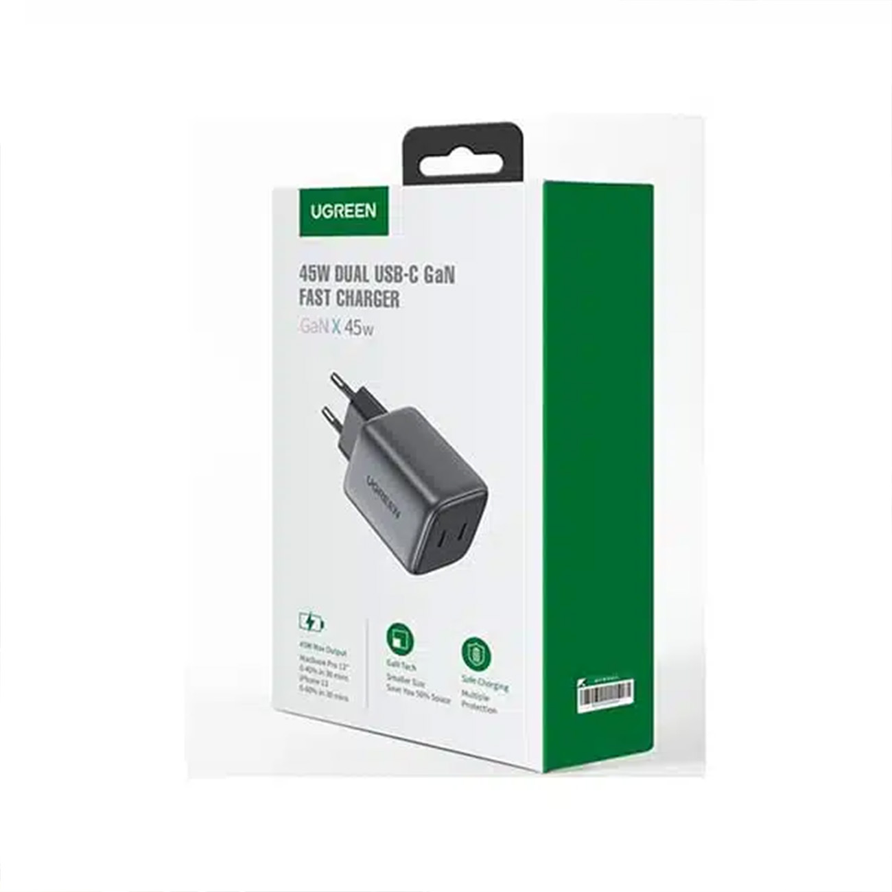 جعبه شارژر دیواری یوگرین UGREEN CD294 Nexode 45W GaN USB-C Wall Charger