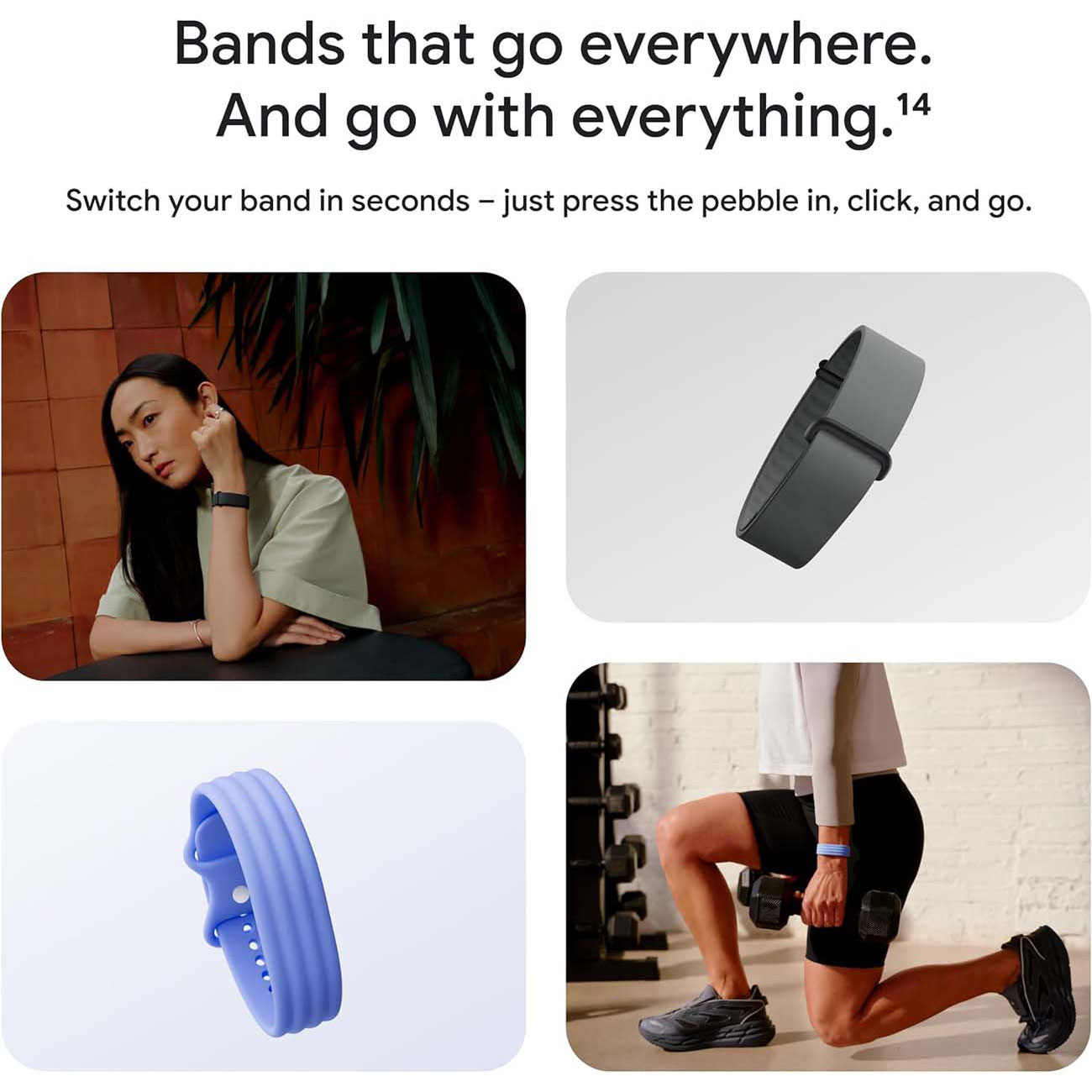نمای کاربردی مچ بند هوشمند گوگل Google Fitbit Air Performance Loop Band