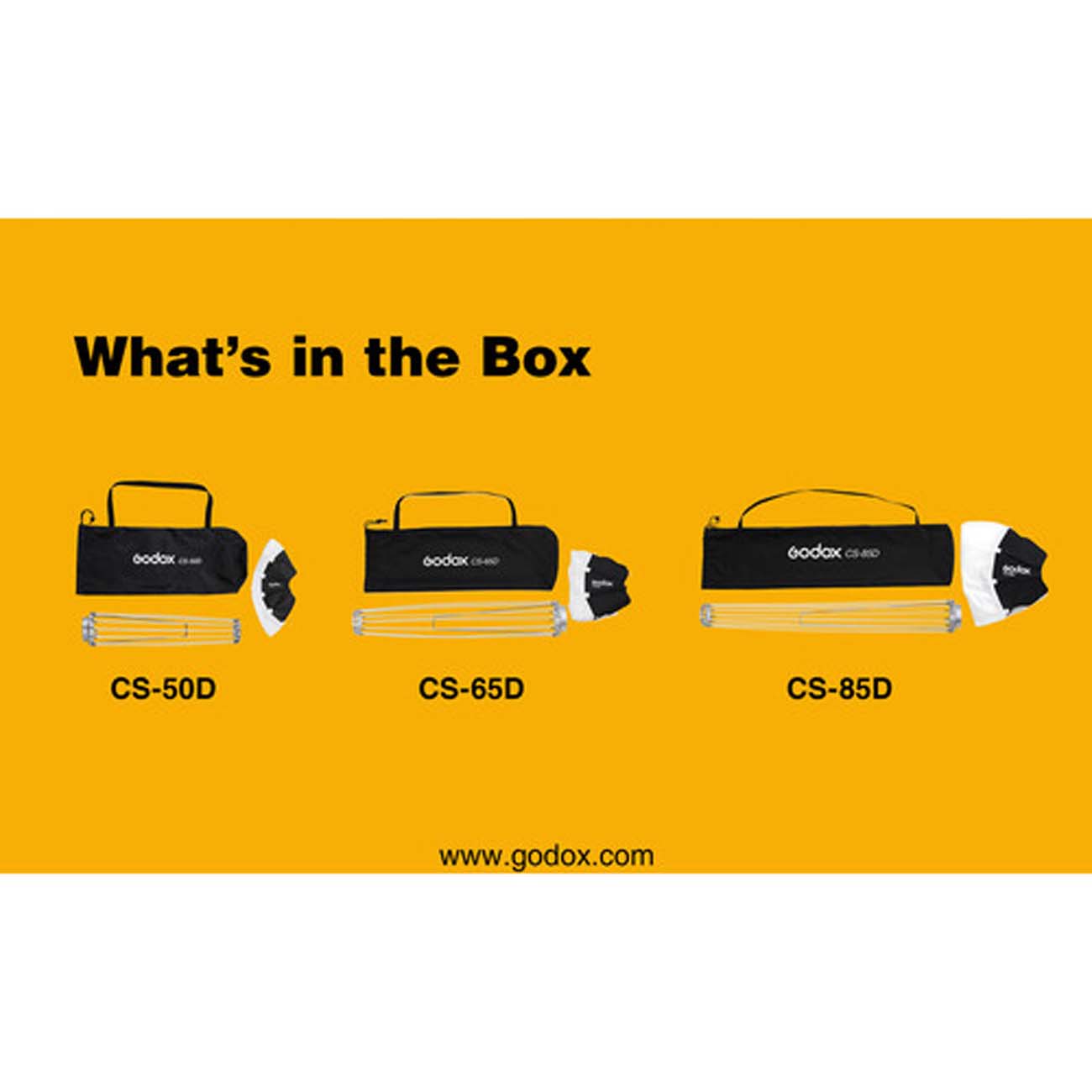 نمای سایز سافت باکس گودکس Godox CS-50D Collapsible Lantern softbox