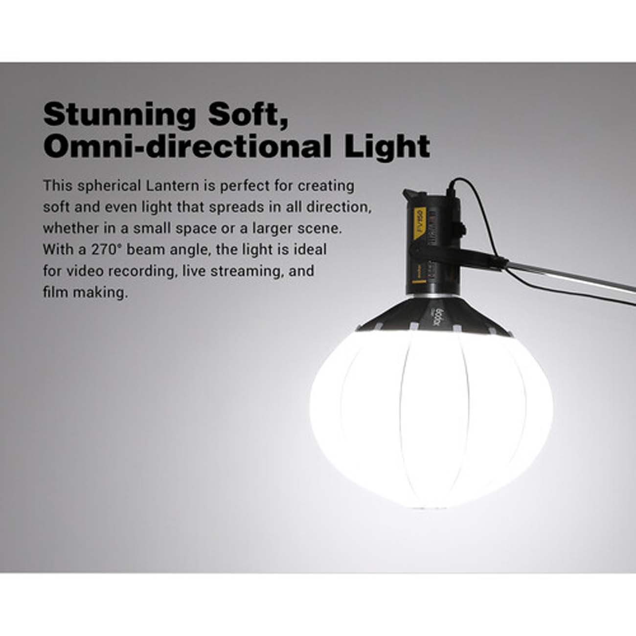 نمای کاربردی سافت باکس گودکس Godox CS-50D Collapsible Lantern softbox