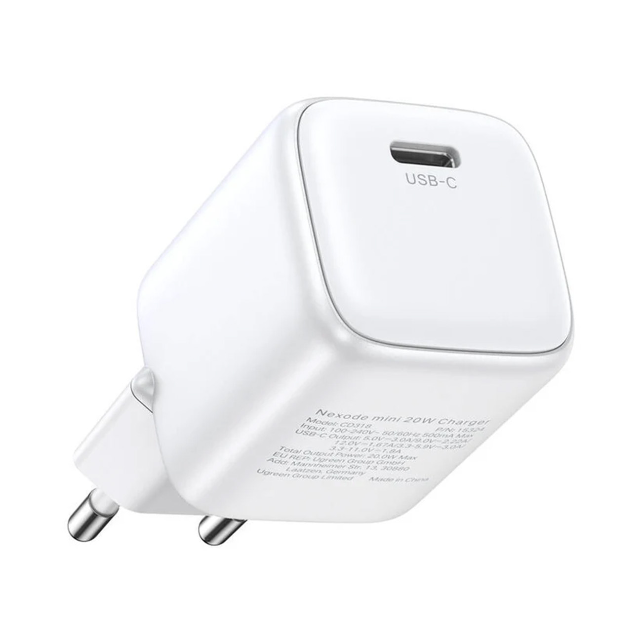 نمای اصلی شارژر دیواری یوگرین UGREEN CD318 20W USB-C Wall Charger