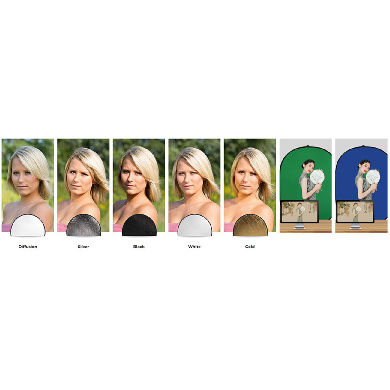نمای کاربردی رفلکتور گودکس Godox Collapsible 7-in-1 Reflector 60x90cm