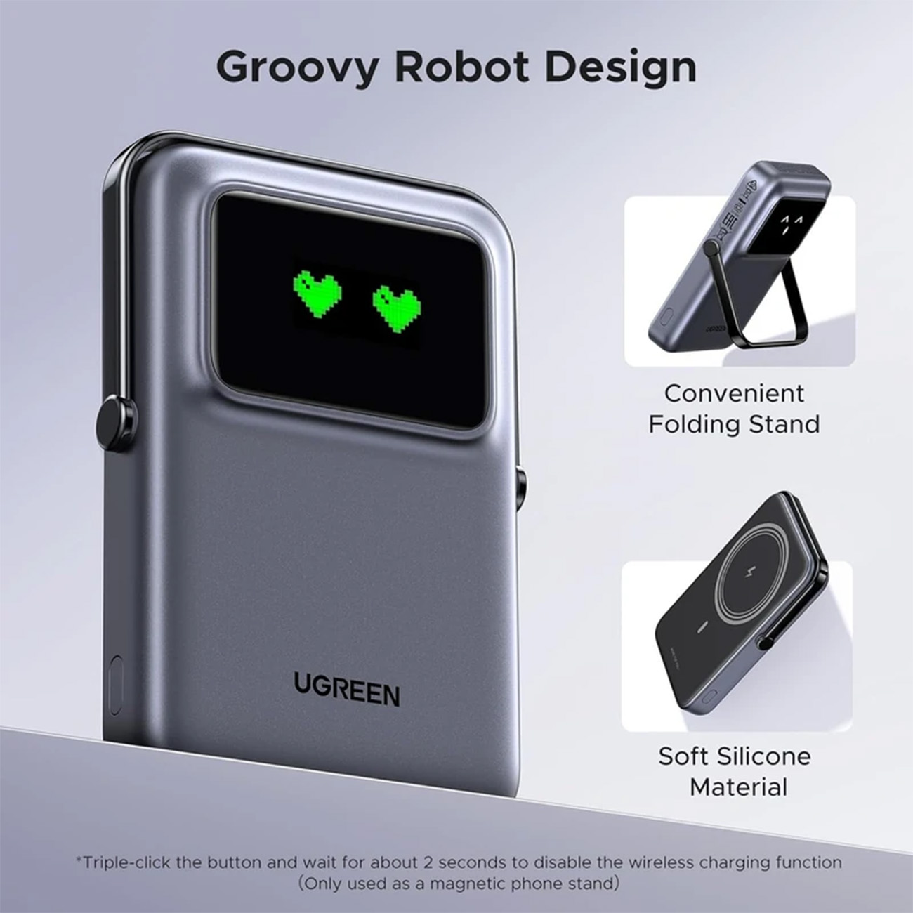 استند پاوربانک یوگرین UGREEN PB572 Uno 10000mAh 20W MagSafe Power Bank