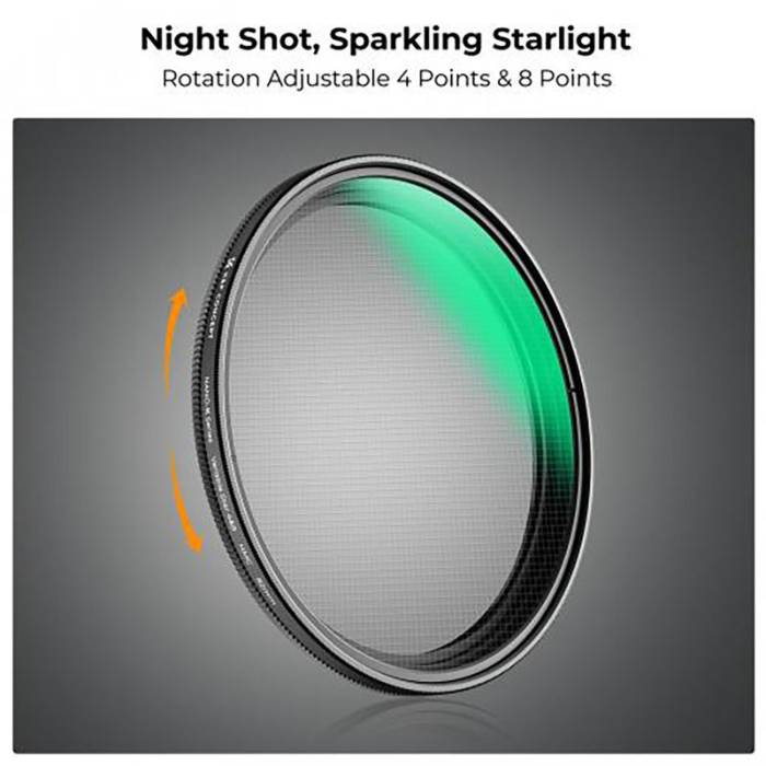 فیلتر لنز کی اند اف K&F 82mm VARIABLE STAR 4&8 HMC SLIM NANO-C Filter