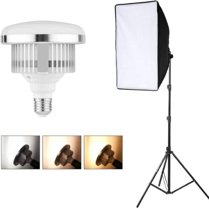 کیت نورپردازی سافت باکس Softbox lighting kit 150W lamp and tripod