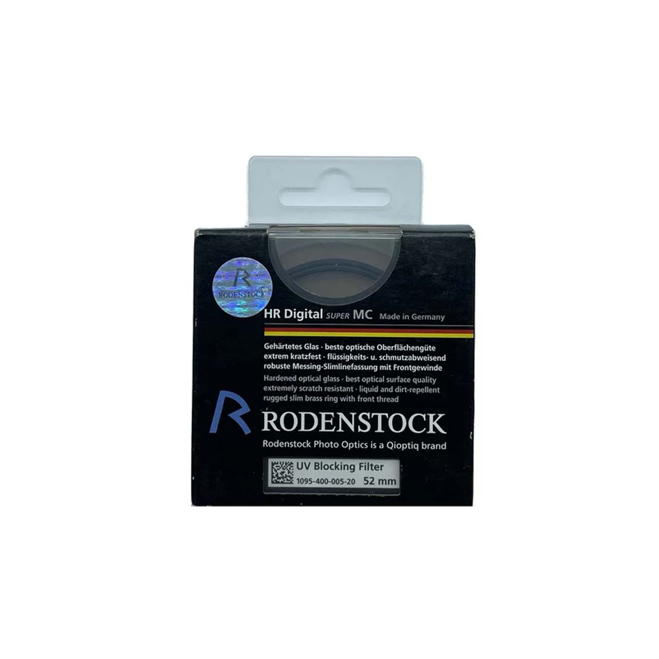 نمای پشت جعبه فیلتر لنز رودن اشتوک Rodenstock UV Super MC 52mm Lens Filter