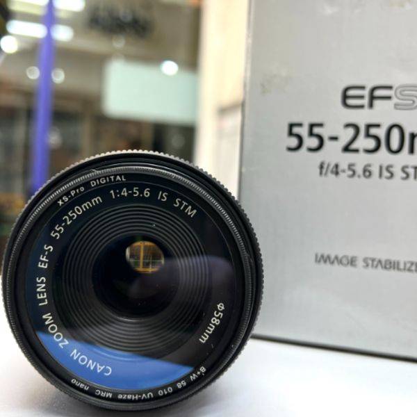 لنز دست دوم کانن Canon EF-S 55-250mm f/4-5.6 IS STM (جعبه دارد)