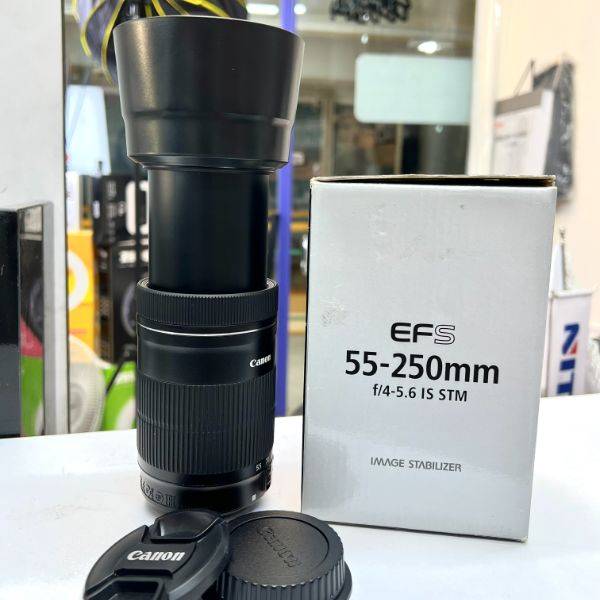 لنز دست دوم کانن Canon EF-S 55-250mm f/4-5.6 IS STM (جعبه دارد)