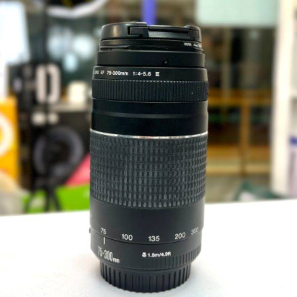 لنز دست دوم  کانن Canon EF 75-300mm f/4-5.6 III (جعبه دارد)