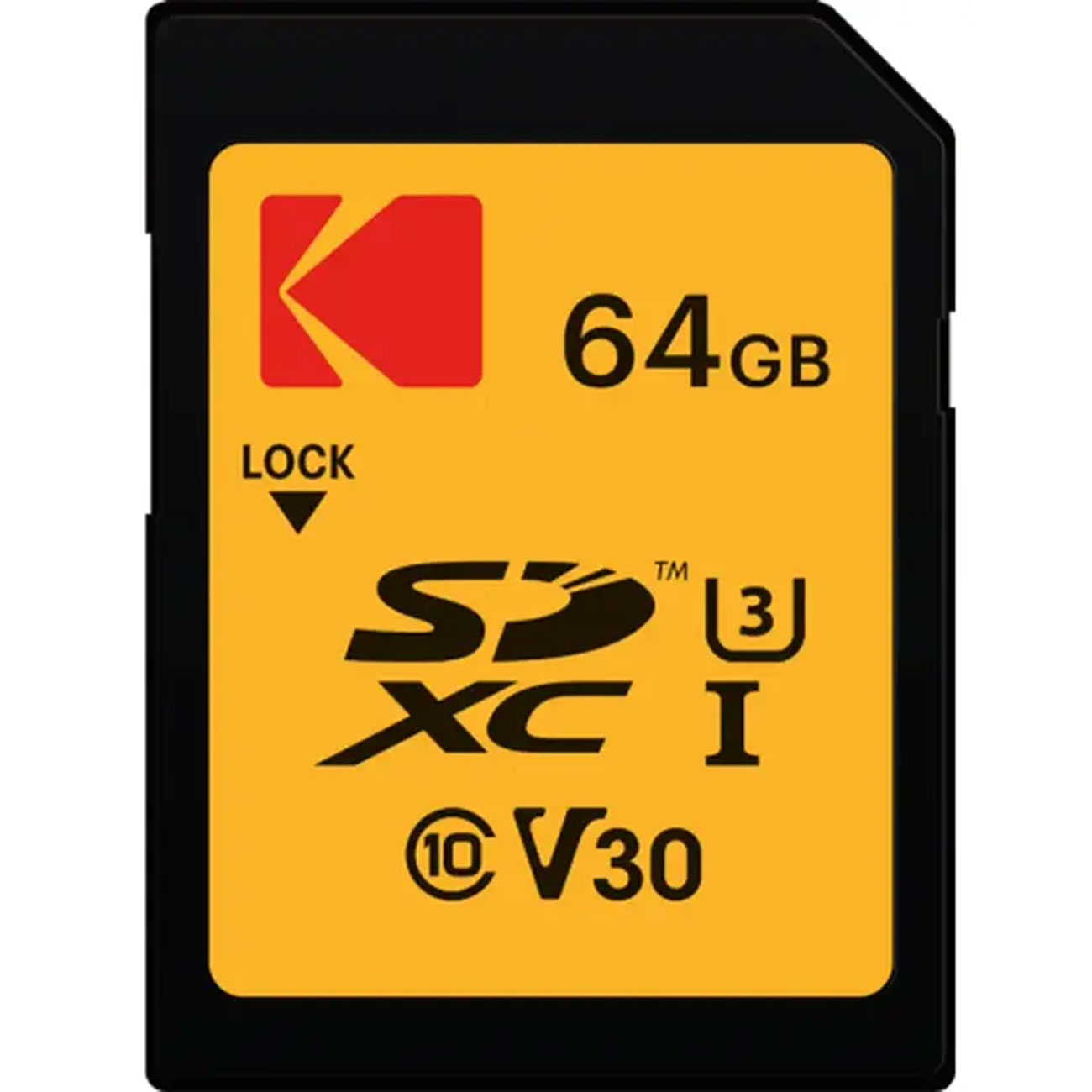 نمای روبه رو کارت حافظه کداک Kodak Ultra 64GB UHS-I U3 V30 Memory Card