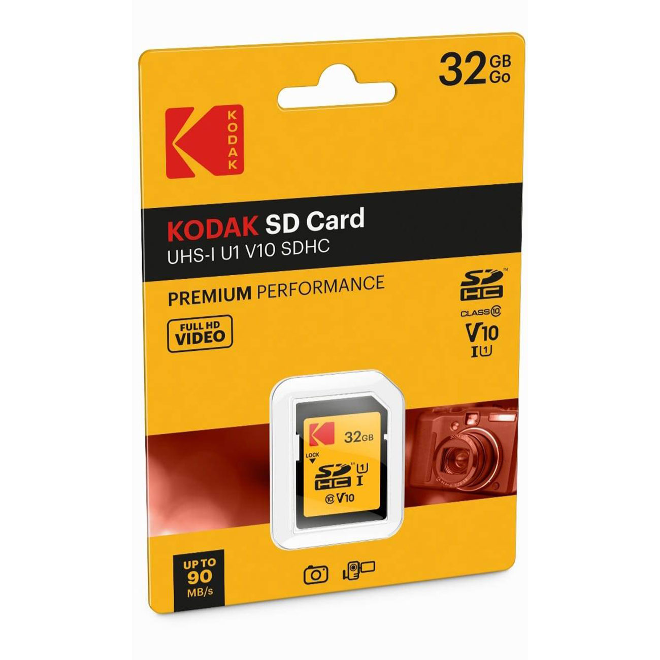نمای جعبه کارت حافظه کداک Kodak Premium 32GB UHS-I U1 V10 SD Memory Card