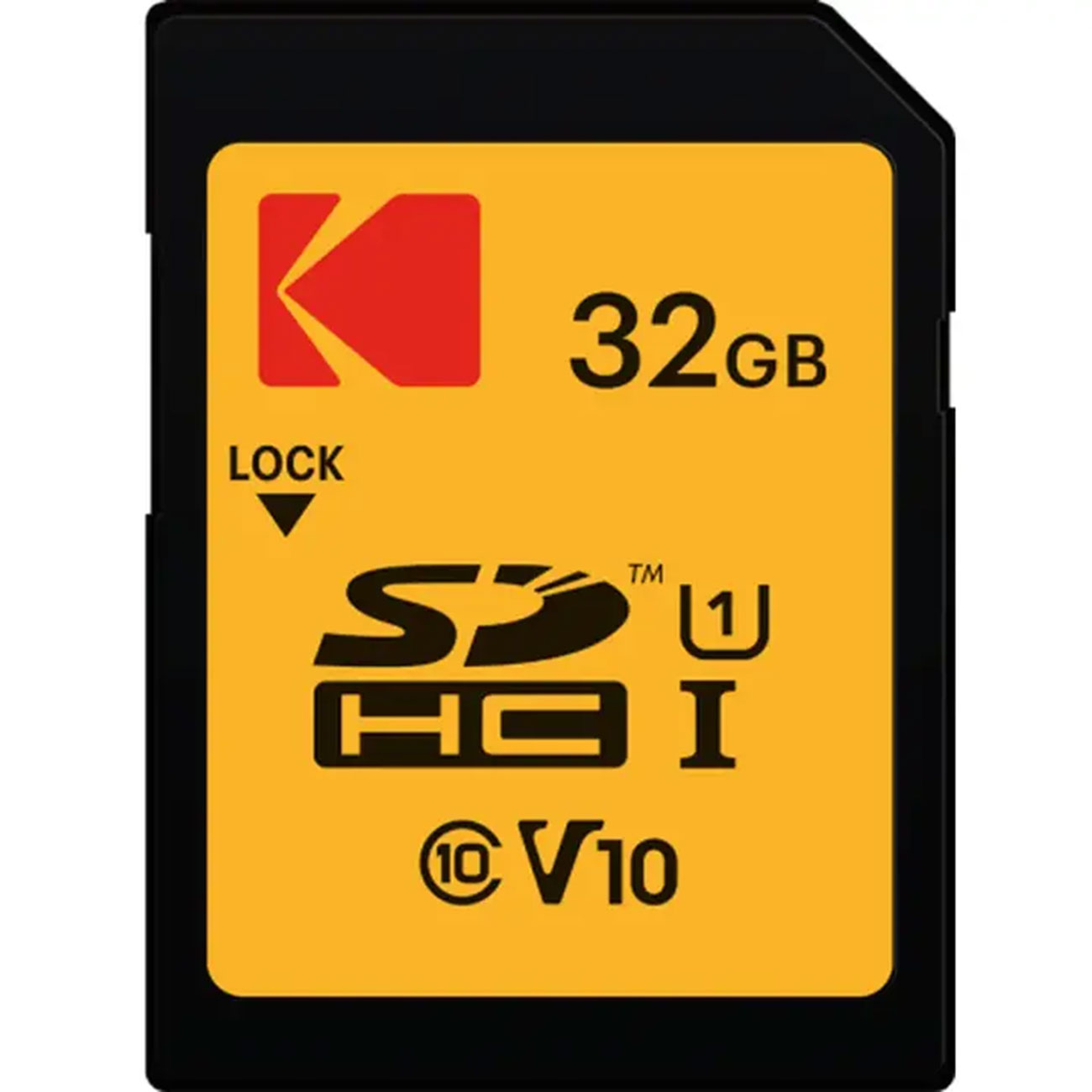 نمای روبه رو کارت حافظه کداک Kodak Premium 32GB UHS-I U1 V10 SD Memory Card