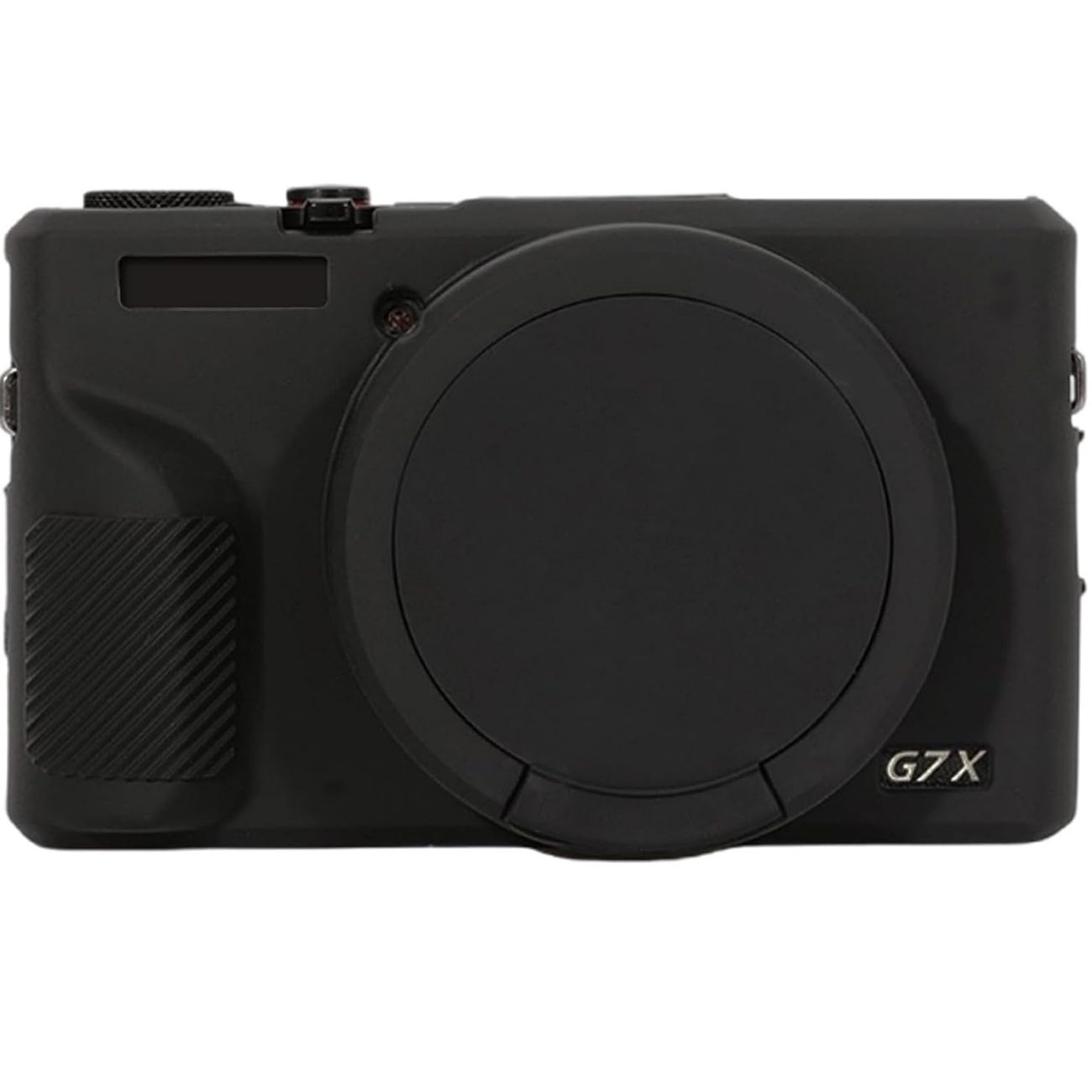 نمای روبه رو کاور سیلیکونی دوربین مشکی Silicone Camera Case for Canon G7 X Mark III