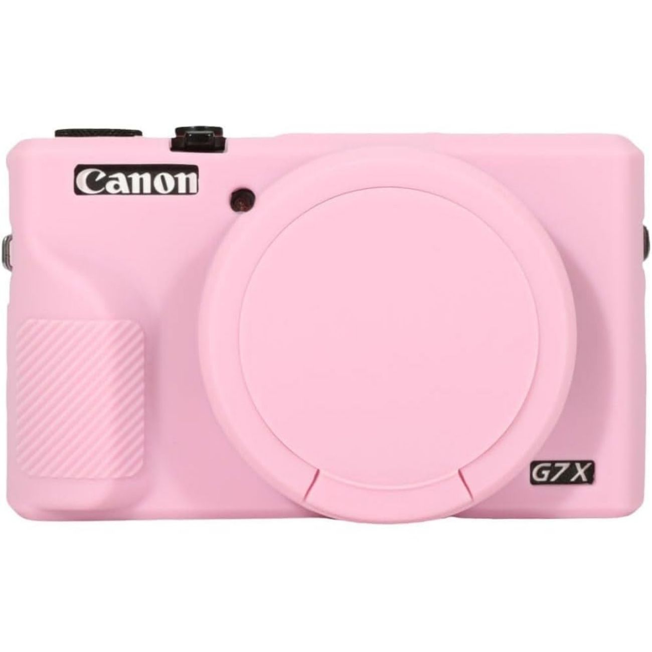 نمای روبه رو کاور سیلیکونی دوربین صورتی Silicone Camera Case for Canon G7 X Mark III