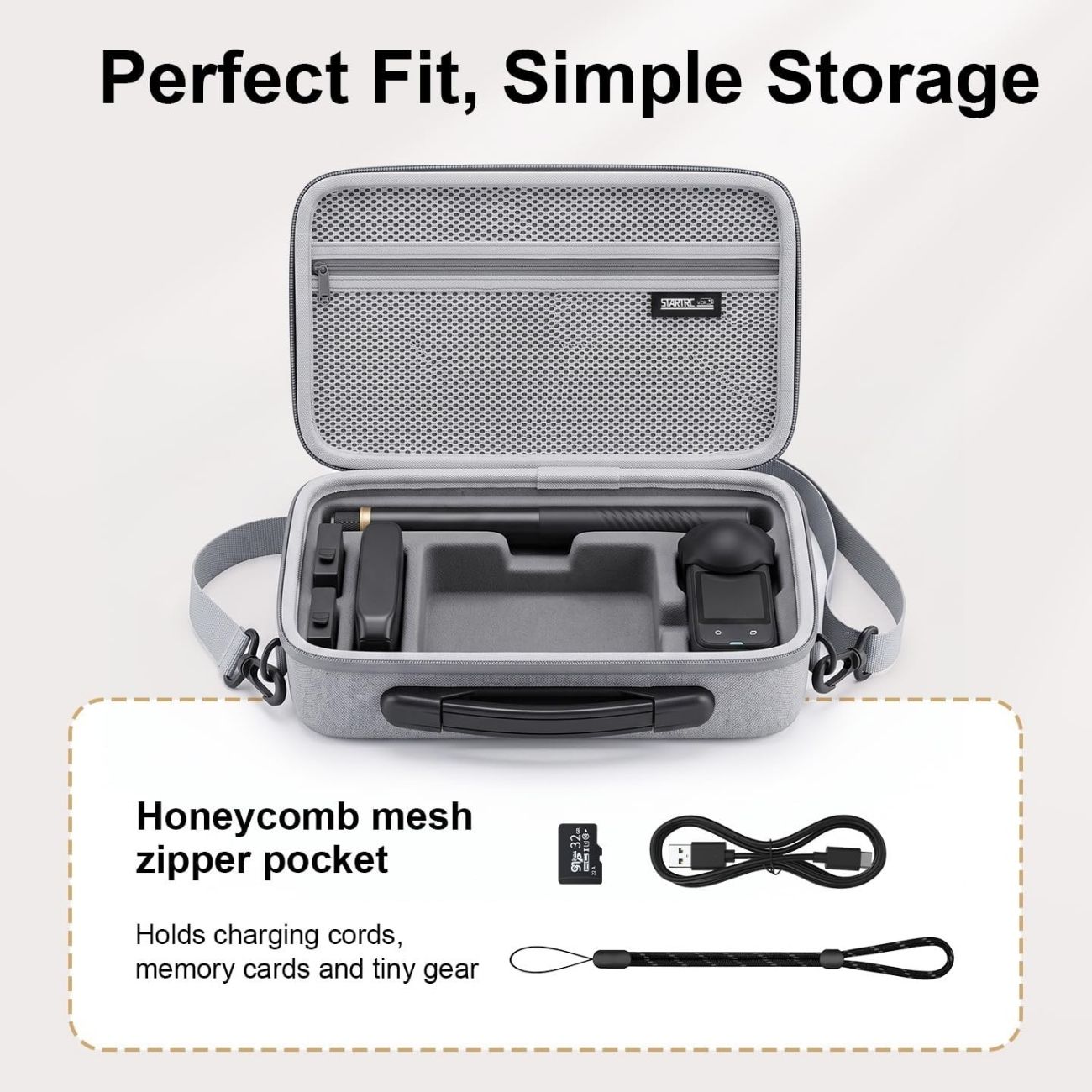 نمای توضیحات کیف حمل دوربین Cochanvie Full Kit Storage Case for Insta360 X6