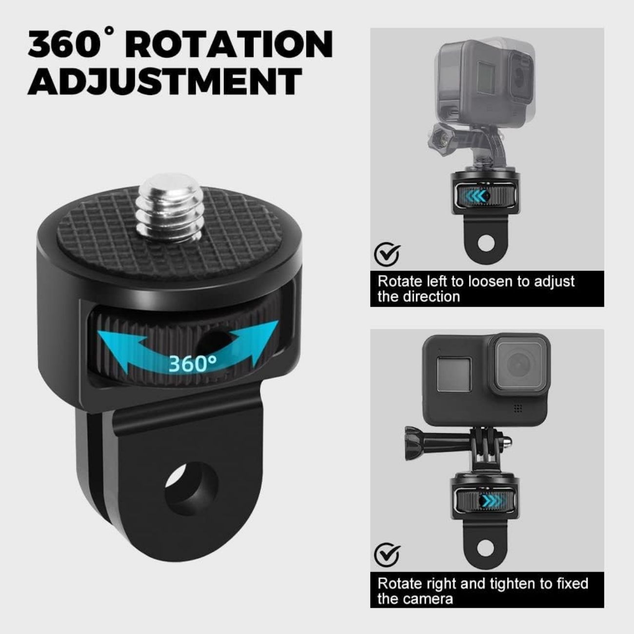 نمای توضیحات آداپتور تبدیل پایه دوربین eWINNER 2PCS Camera Tripod Mount Adapter 360° with 1/4-20 Scr