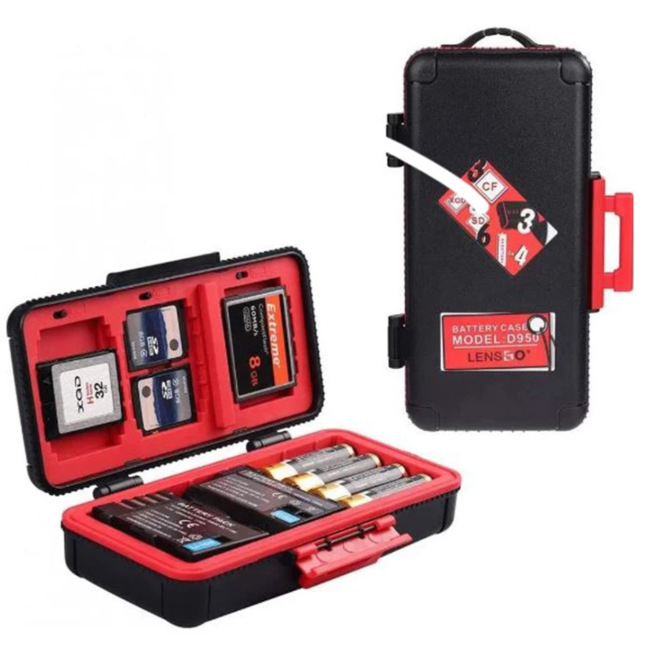 نمای کامل کیف کارت حافظه لنزگو Lens GO D950 Card Box Case