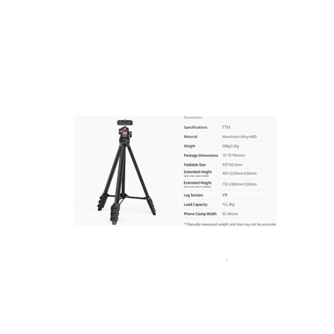 نمای توضیحات سه پایه موبایل اولانزی Ulanzi TT51 Portable Tripod