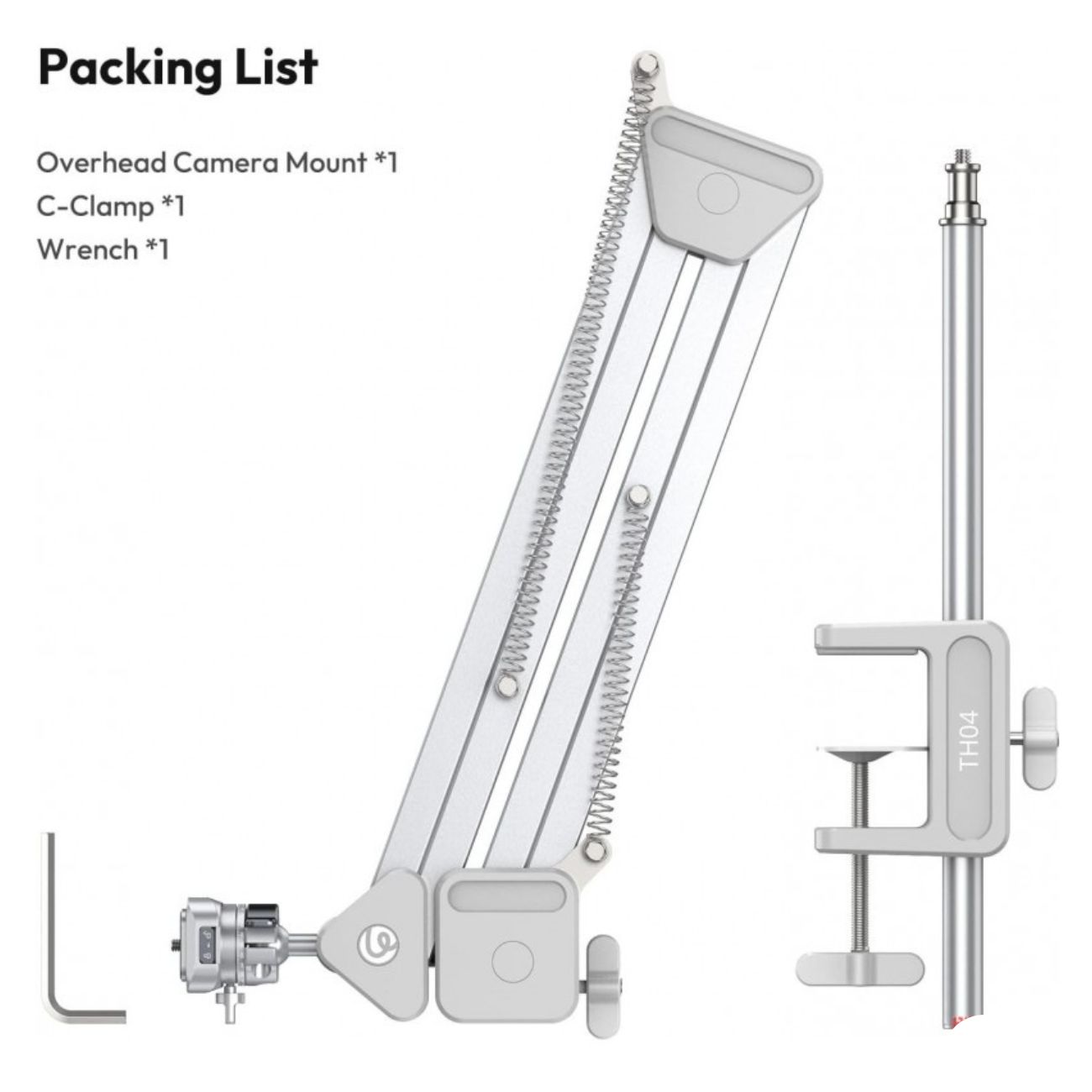 نمای کامل پایه و بازویی نگهدارنده رومیزی اولانزی Ulanzi TH04 Desk Mount Stand