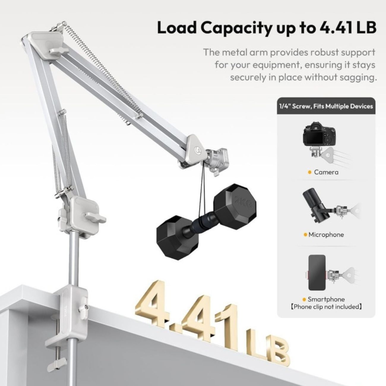 نصب روی میز پایه و بازویی نگهدارنده رومیزی اولانزی Ulanzi TH04 Desk Mount Stand