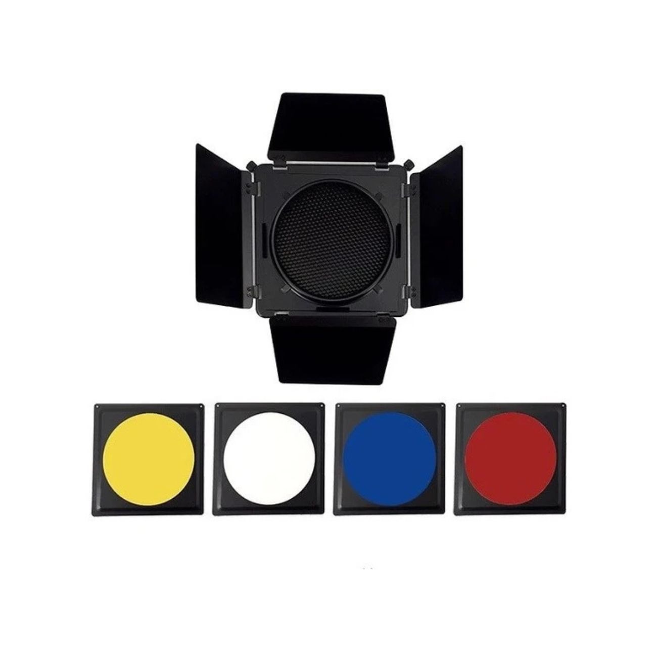 شیدر و زنبوری به همراه فیلتر رنگی 210 Model Barndoor and Honeycomb Grid with Color Filters