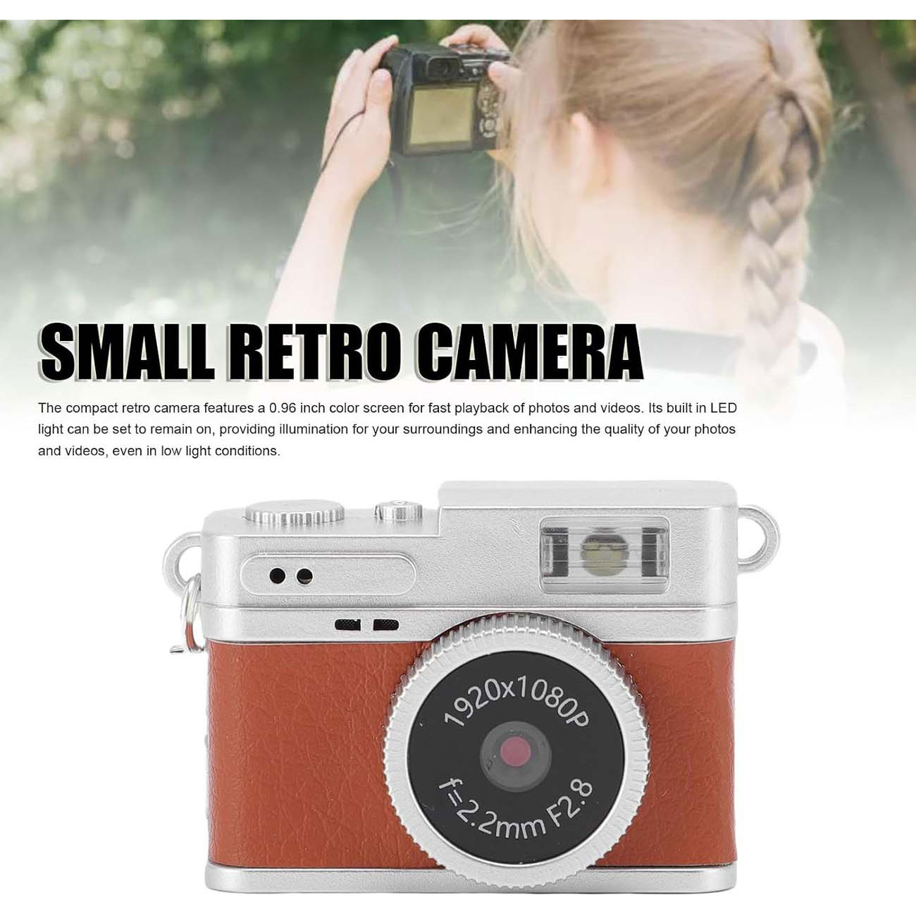 نمای کاربردی از دوربین دیجیتال Mini Retro Digital Camera 1080P FHD Keychain Cam