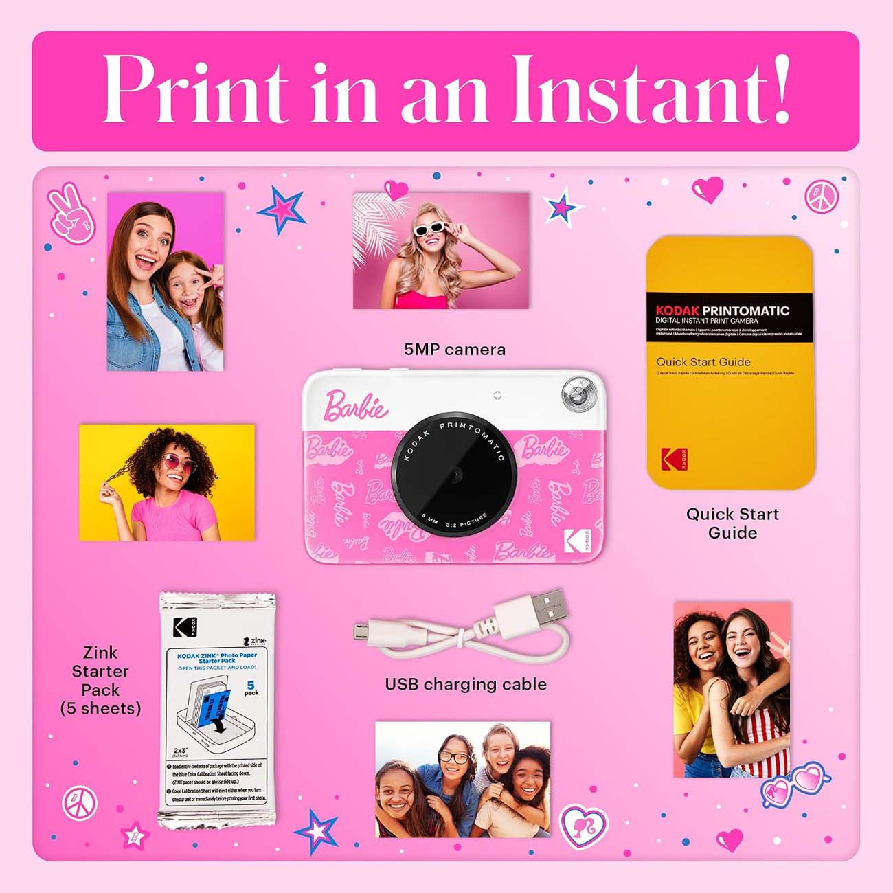 نمای کاربردی دوربین چاپ سریع کداک KODAK Printomatic Full-Color Instant Print Digital Camera