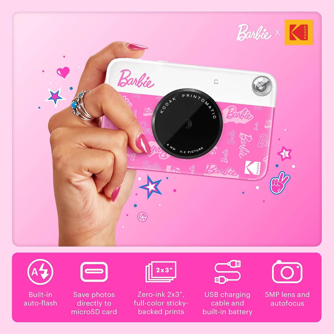 نمای کاربردی دوربین چاپ فوری کداک KODAK Printomatic Full-Color Instant Print Digital Camera