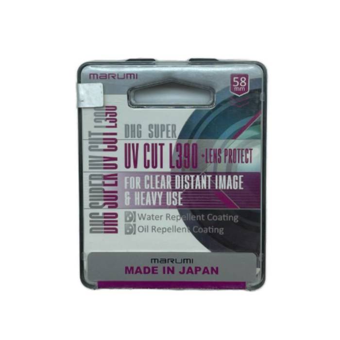 نما از جعبه فیلتر لنز مارومی Marumi UV CUT L390 58MM Super DHG Protect Filter Lens