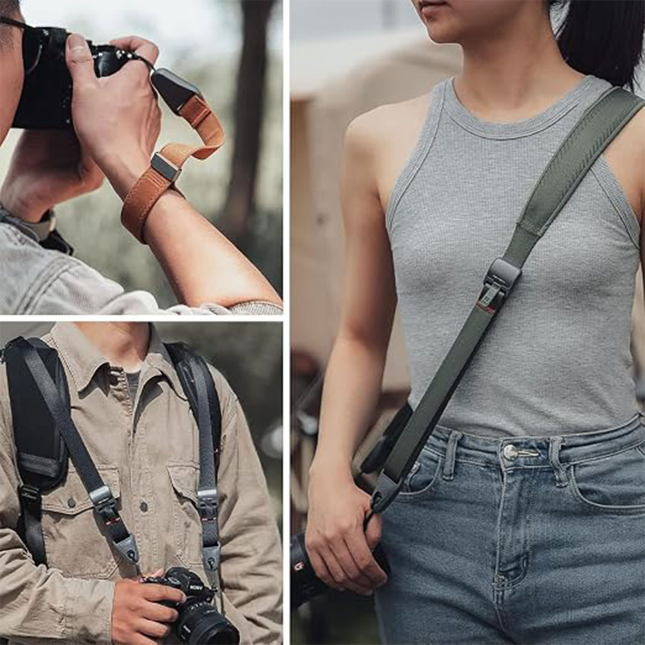 نمای کاربردی بند شانه‌ای دوربین PGYTECH Camera Shoulder Strap with Quick Release and Adjustable Leng